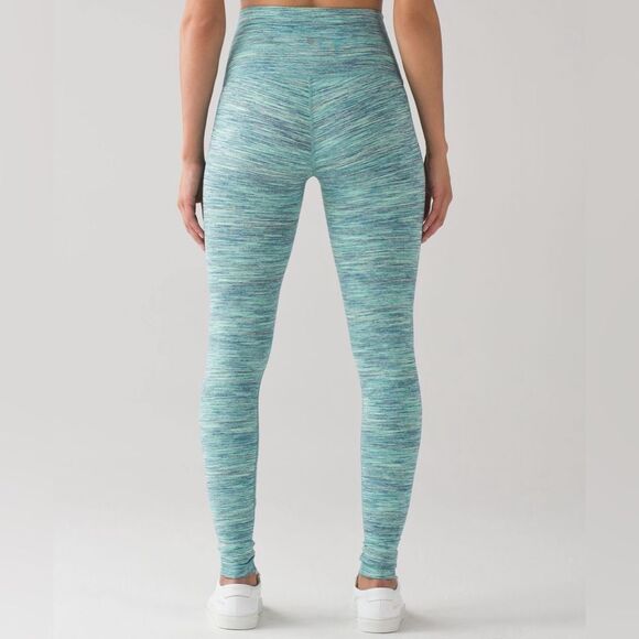 Lululemon Wunder Under Legging‎ (Hi-Rise) Space Dye Camo Alberta Lake Fresh Teal - Picture 2 of 8